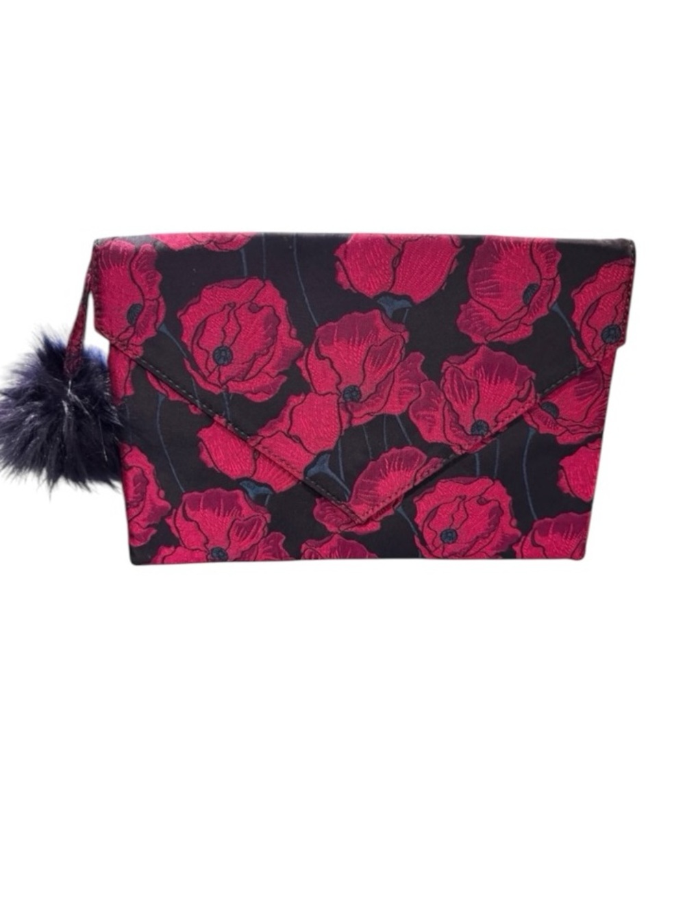 Anthropologie Monserat Floral Poppy Envelope Clutch